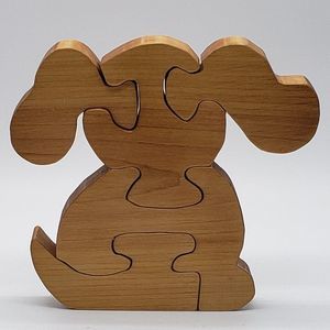 Wooden Dog or Puppy Shaped Jigsaw Puzzle